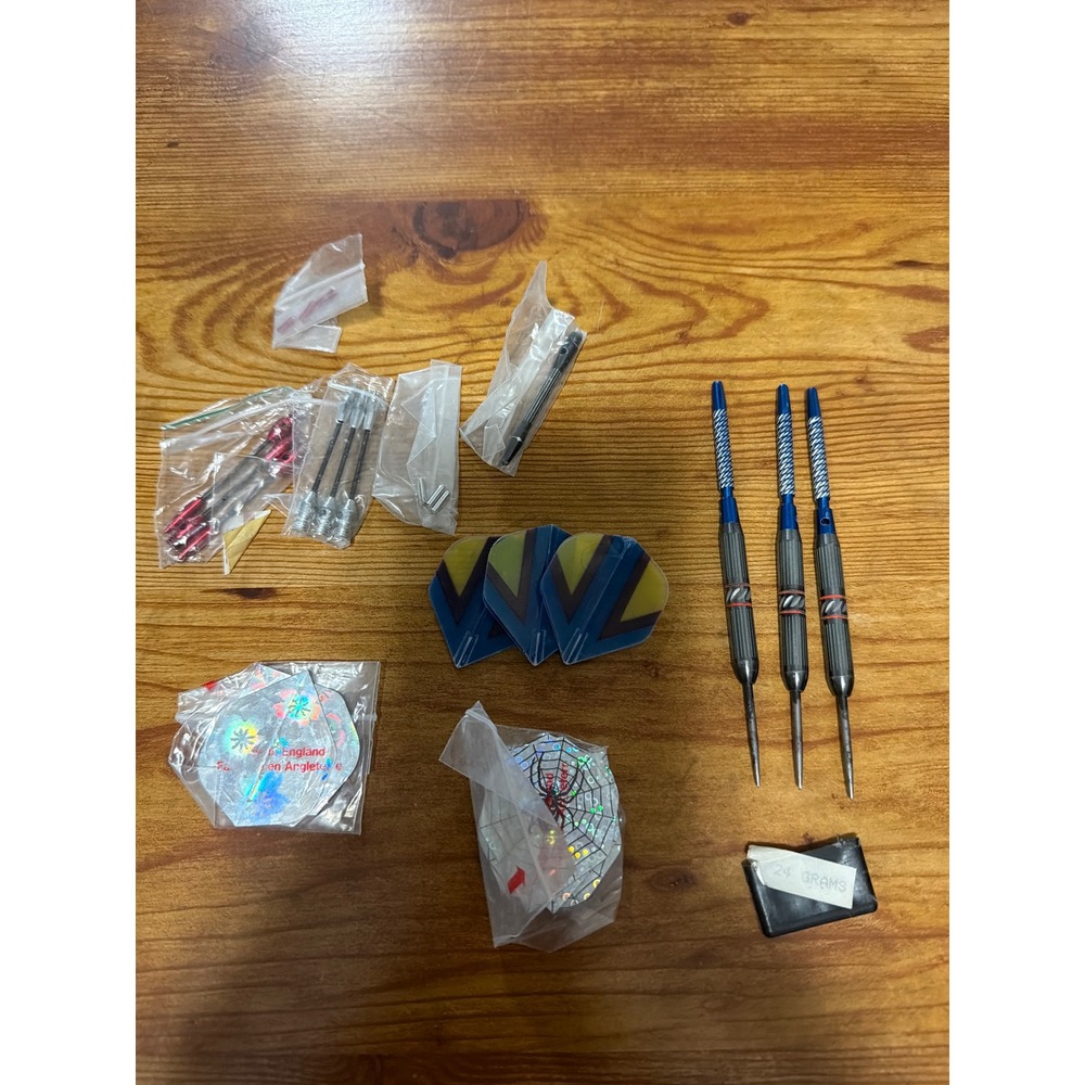 24 Gram Steel Tip Darts Set with Multiple Flights and Accessories